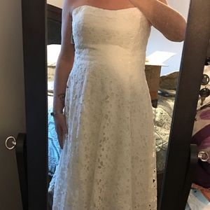 Tea length Ivory Lace Wedding gown